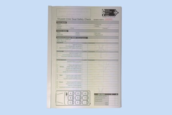 19 Point Child Seat Check Pad - Image 2